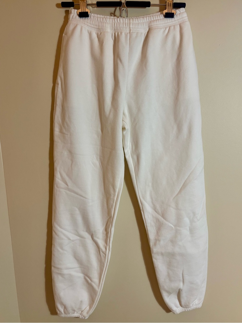 Beyond Yoga LuxeFleece White Drawstring Joggers Sweatpants size XS